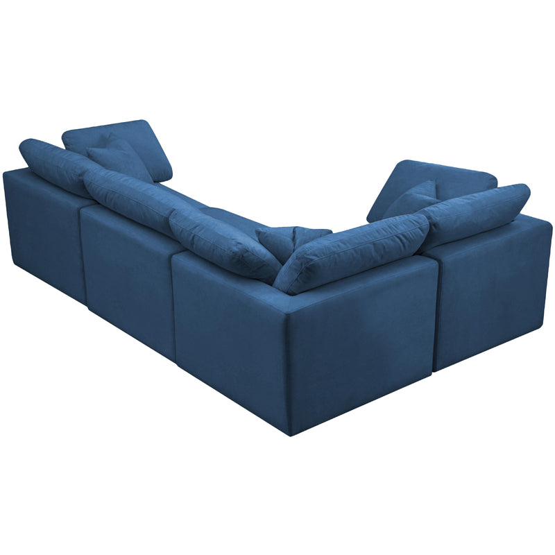 Meridian Plush Navy Velvet Modular Sectional IMAGE 3