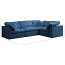 Meridian Plush Navy Velvet Modular Sectional IMAGE 8