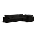 Meridian Cozy Black Velvet Modular Sectional IMAGE 1