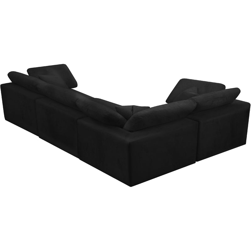 Meridian Cozy Black Velvet Modular Sectional IMAGE 3