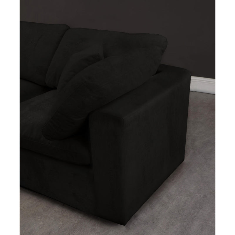 Meridian Cozy Black Velvet Modular Sectional IMAGE 4
