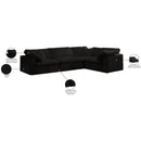 Meridian Cozy Black Velvet Modular Sectional IMAGE 7