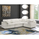 Meridian Cozy Cream Velvet Modular Sectional IMAGE 2