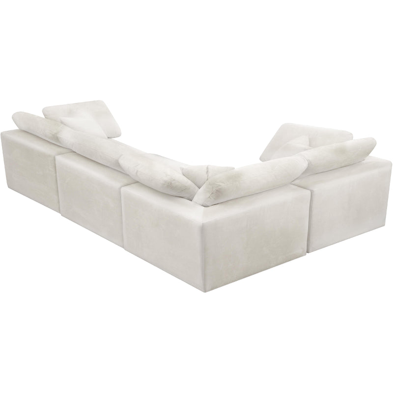 Meridian Cozy Cream Velvet Modular Sectional IMAGE 3