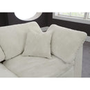 Meridian Cozy Cream Velvet Modular Sectional IMAGE 5