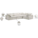Meridian Cozy Cream Velvet Modular Sectional IMAGE 7