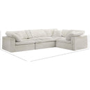 Meridian Cozy Cream Velvet Modular Sectional IMAGE 8