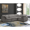 Meridian Cozy Grey Velvet Modular Sectional IMAGE 2