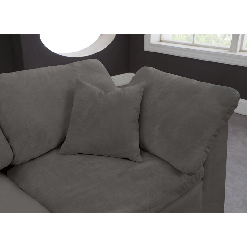 Meridian Cozy Grey Velvet Modular Sectional IMAGE 5