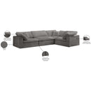 Meridian Cozy Grey Velvet Modular Sectional IMAGE 7