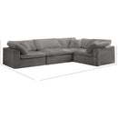 Meridian Cozy Grey Velvet Modular Sectional IMAGE 8