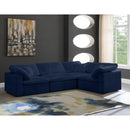 Meridian Cozy Navy Velvet Modular Sectional IMAGE 2