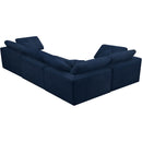 Meridian Cozy Navy Velvet Modular Sectional IMAGE 3