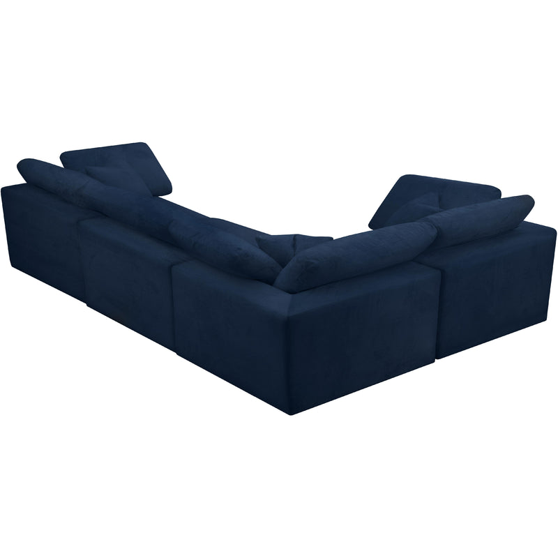 Meridian Cozy Navy Velvet Modular Sectional IMAGE 3