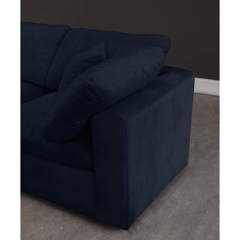 Meridian Cozy Navy Velvet Modular Sectional IMAGE 4