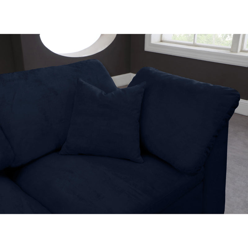 Meridian Cozy Navy Velvet Modular Sectional IMAGE 5