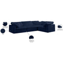 Meridian Cozy Navy Velvet Modular Sectional IMAGE 7