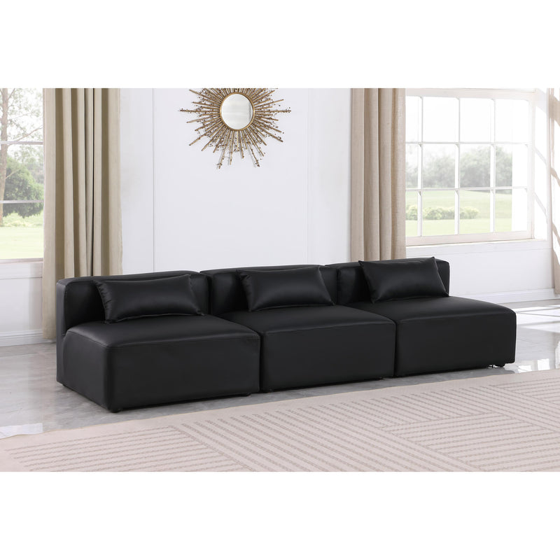 Meridian Cube Black Vegan Leather Modular Sofa IMAGE 2