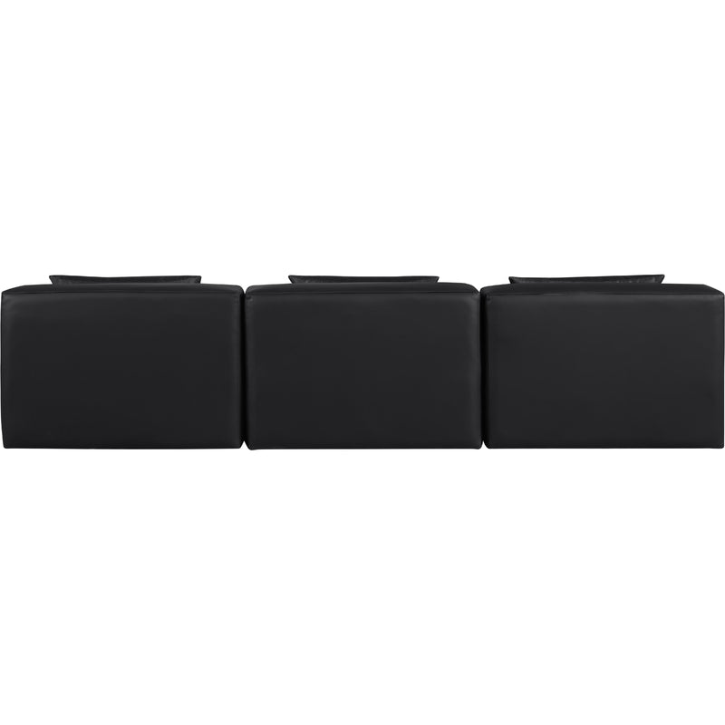 Meridian Cube Black Vegan Leather Modular Sofa IMAGE 3