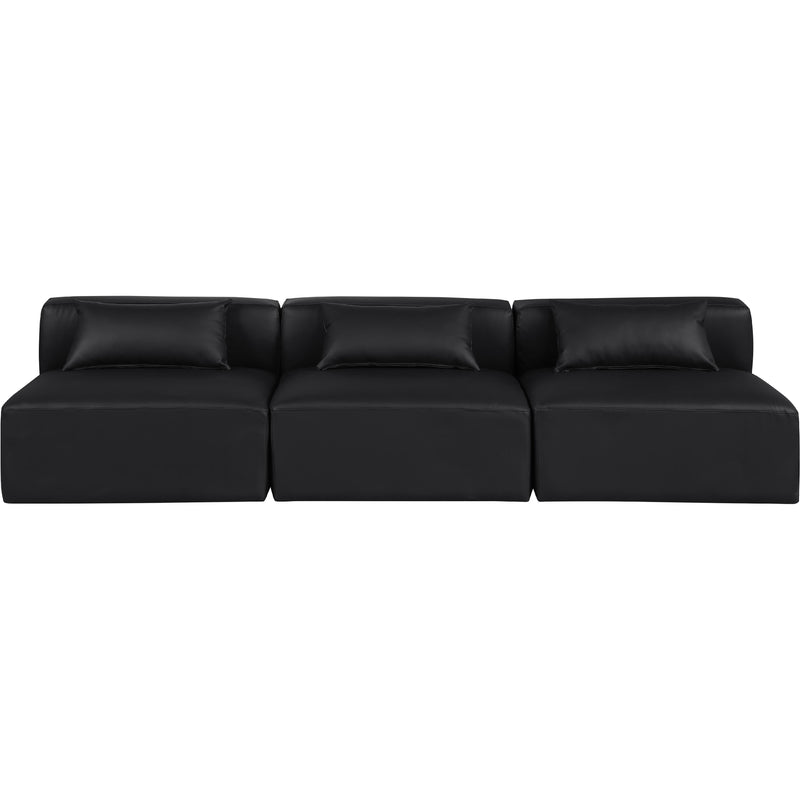 Meridian Cube Black Vegan Leather Modular Sofa IMAGE 4