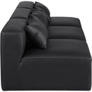 Meridian Cube Black Vegan Leather Modular Sofa IMAGE 5