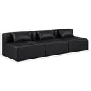 Meridian Cube Black Vegan Leather Modular Sofa IMAGE 9