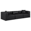 Meridian Cube Black Vegan Leather Modular Sofa IMAGE 10
