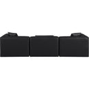 Meridian Cube Black Vegan Leather Modular Sofa IMAGE 3