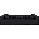 Meridian Cube Black Vegan Leather Modular Sofa IMAGE 4