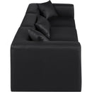Meridian Cube Black Vegan Leather Modular Sofa IMAGE 5