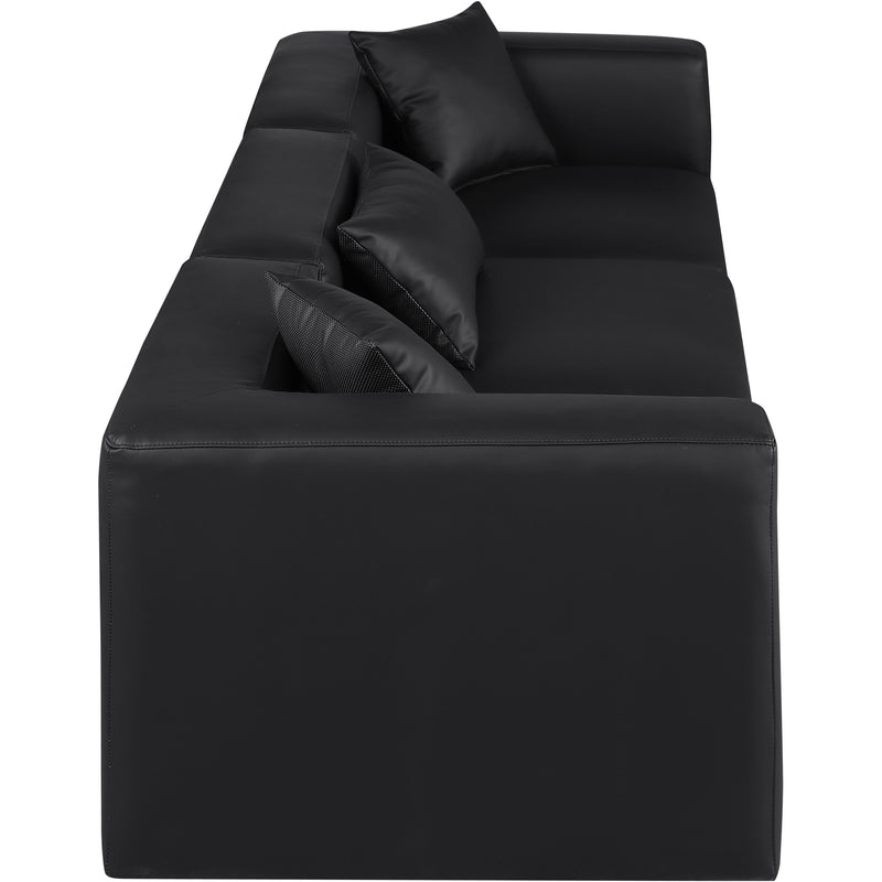 Meridian Cube Black Vegan Leather Modular Sofa IMAGE 5