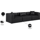 Meridian Cube Black Vegan Leather Modular Sofa IMAGE 9