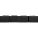 Meridian Cube Black Vegan Leather Modular Sofa IMAGE 3