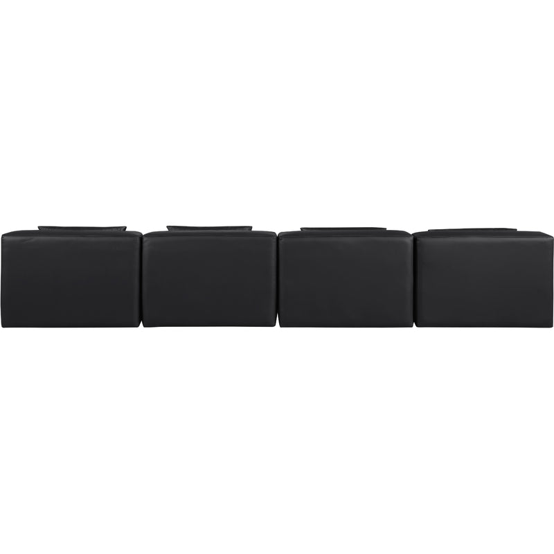 Meridian Cube Black Vegan Leather Modular Sofa IMAGE 3
