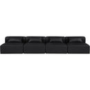 Meridian Cube Black Vegan Leather Modular Sofa IMAGE 4