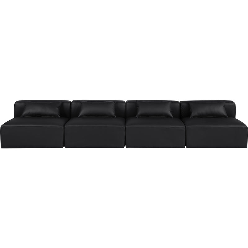 Meridian Cube Black Vegan Leather Modular Sofa IMAGE 4
