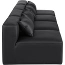 Meridian Cube Black Vegan Leather Modular Sofa IMAGE 5