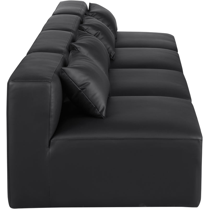 Meridian Cube Black Vegan Leather Modular Sofa IMAGE 5