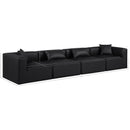 Meridian Cube Black Vegan Leather Modular Sofa IMAGE 10