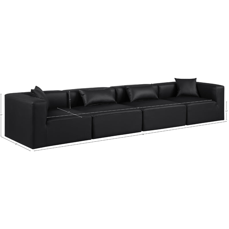 Meridian Cube Black Vegan Leather Modular Sofa IMAGE 10