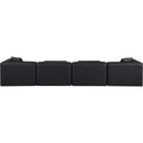 Meridian Cube Black Vegan Leather Modular Sofa IMAGE 3