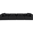 Meridian Cube Black Vegan Leather Modular Sofa IMAGE 4