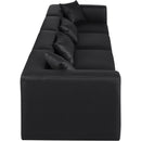 Meridian Cube Black Vegan Leather Modular Sofa IMAGE 5