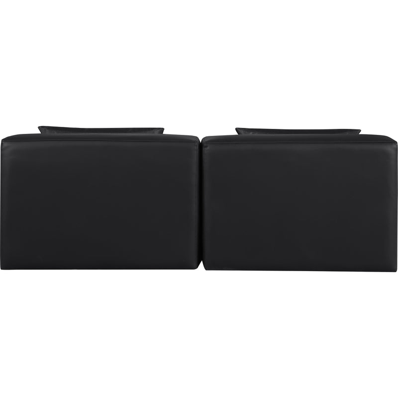 Meridian Cube Black Vegan Leather Modular Sofa IMAGE 3