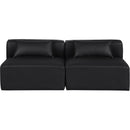 Meridian Cube Black Vegan Leather Modular Sofa IMAGE 4