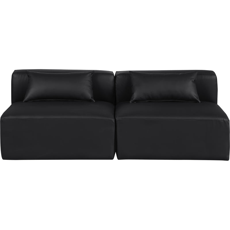 Meridian Cube Black Vegan Leather Modular Sofa IMAGE 4