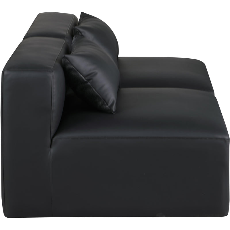 Meridian Cube Black Vegan Leather Modular Sofa IMAGE 5