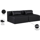 Meridian Cube Black Vegan Leather Modular Sofa IMAGE 8