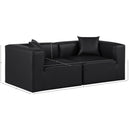 Meridian Cube Black Vegan Leather Modular Sofa IMAGE 10