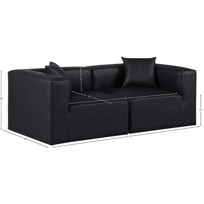 Meridian Cube Black Vegan Leather Modular Sofa IMAGE 10